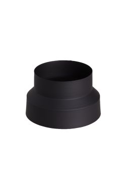 Kandalló füstcső bővítő idom (160<180) fekete-vastagfalú 160 mm-ről 180 mm-re